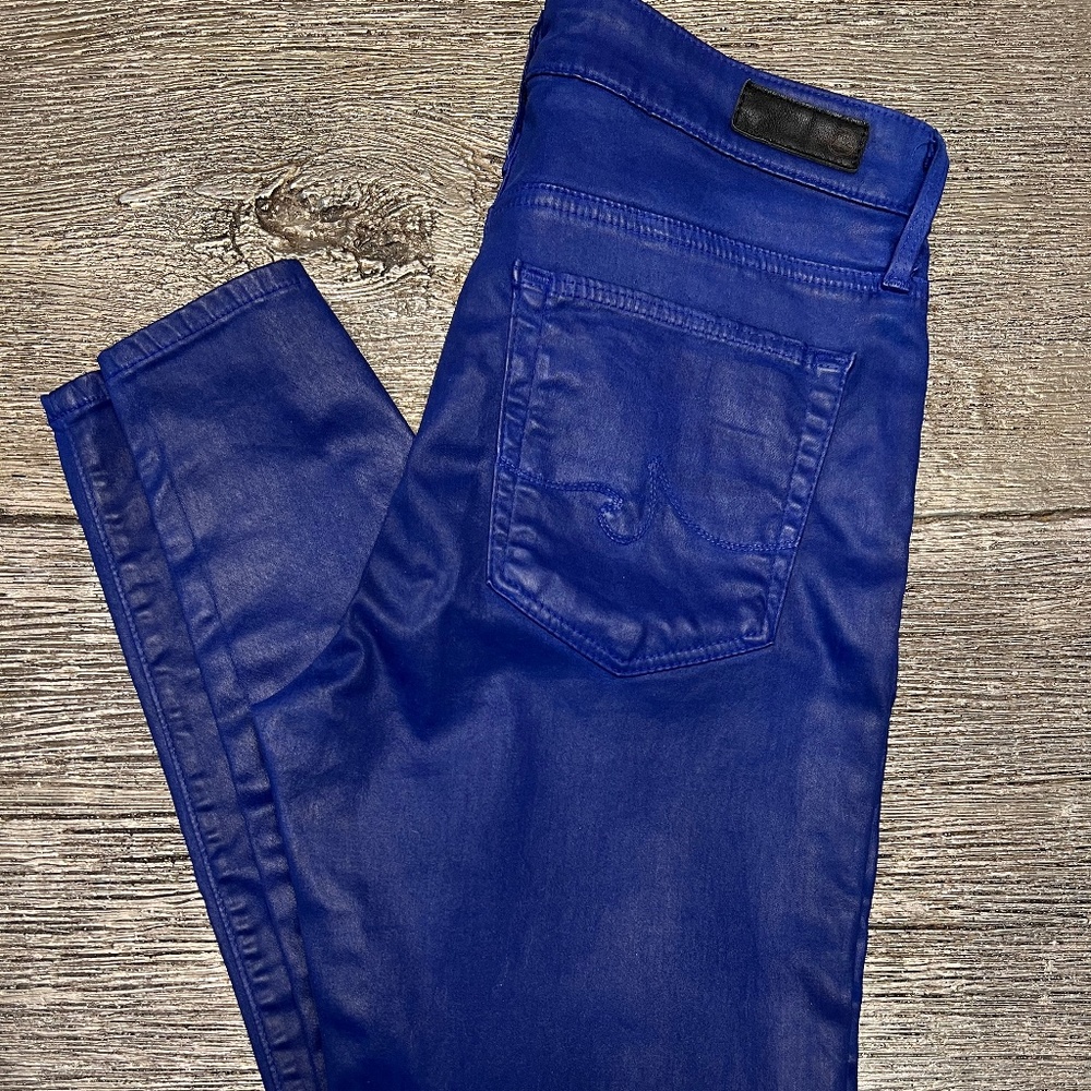 The AG Farrah High Rise Faux Leather Skinny Ankle Pants
